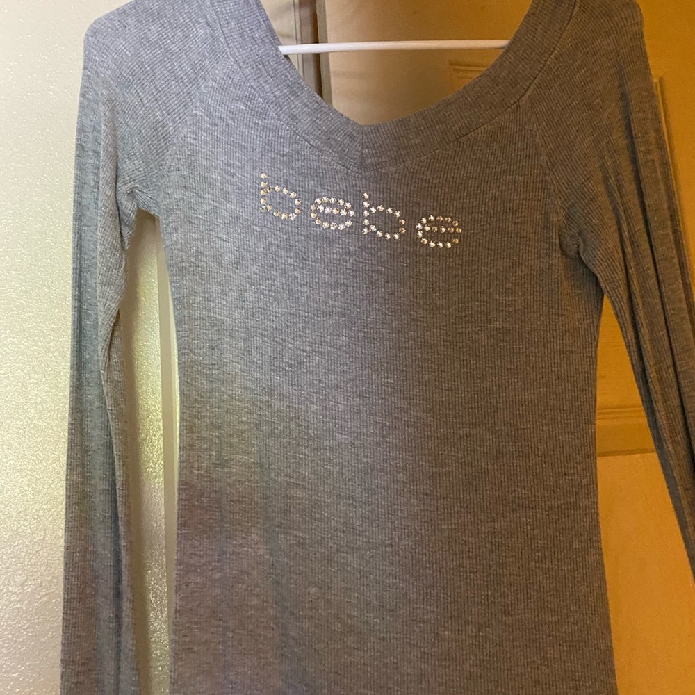 Gray Bebe long sleeve top